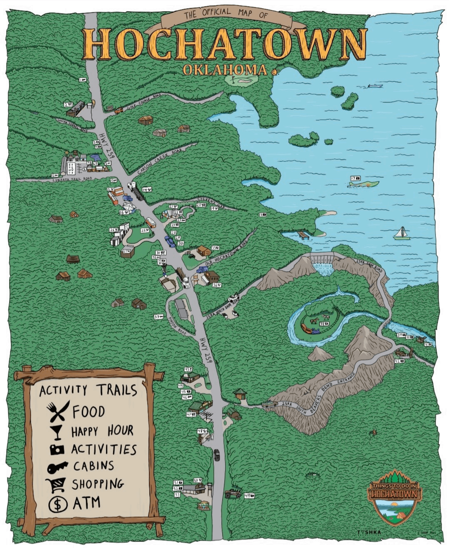 Map of Hochatown area